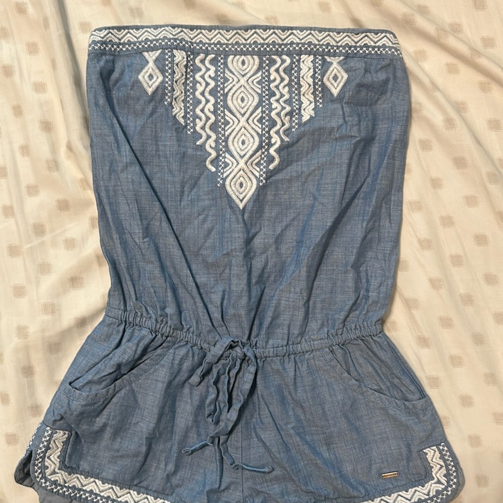 Hollister light blue romper w/ Tribal Design
